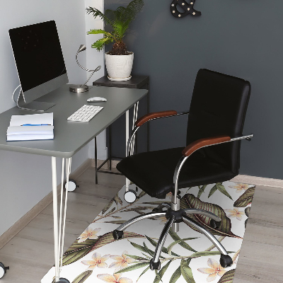 Tapis de chaise de bureau Feuilles et fleurs