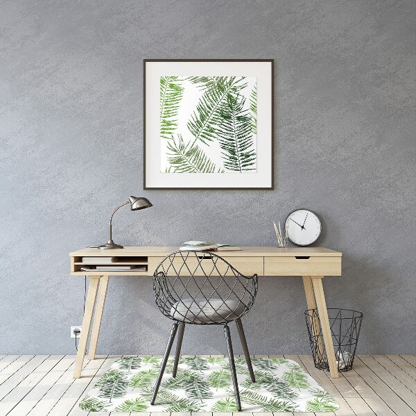 Tapis pour chaise de bureau Feuilles de palmier
