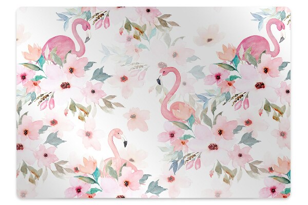 Tapis de chaise de bureau Flamingos Fleurs