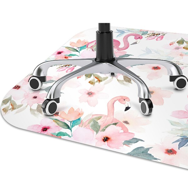 Tapis de chaise de bureau Flamingos Fleurs