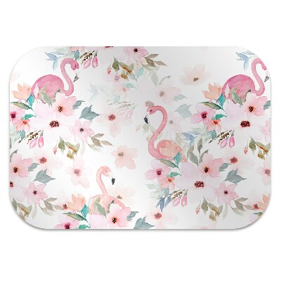 Tapis de chaise de bureau Flamingos Fleurs