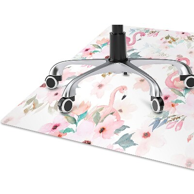 Tapis de chaise de bureau Flamingos Fleurs