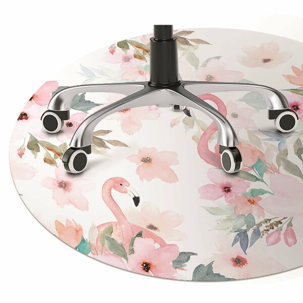 Tapis de chaise de bureau Flamingos Fleurs