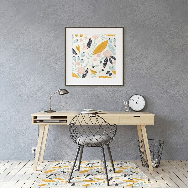Tapis protège sol Feuilles pastel
