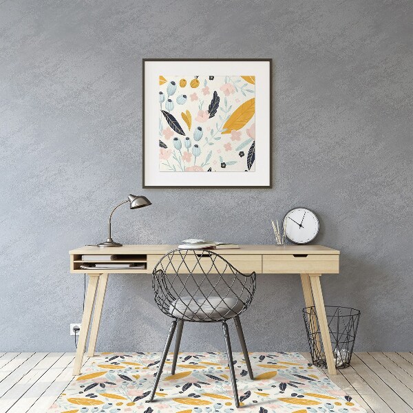 Tapis protège sol Feuilles pastel
