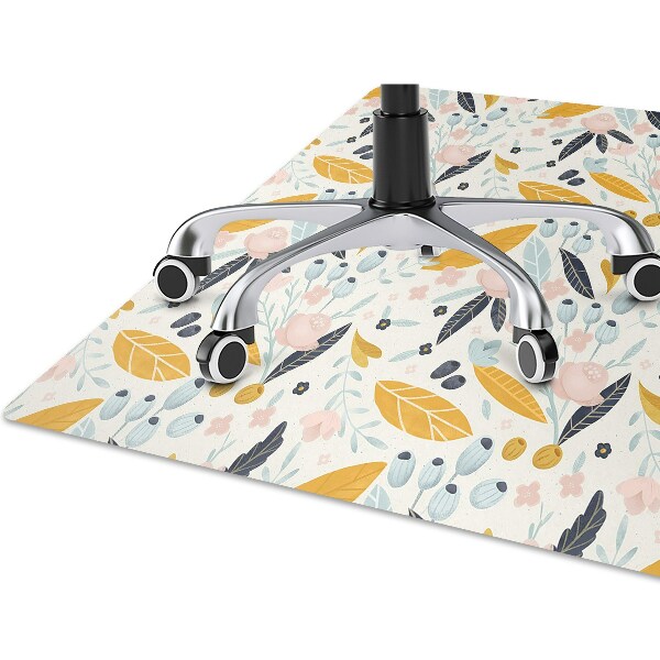 Tapis protège sol Feuilles pastel
