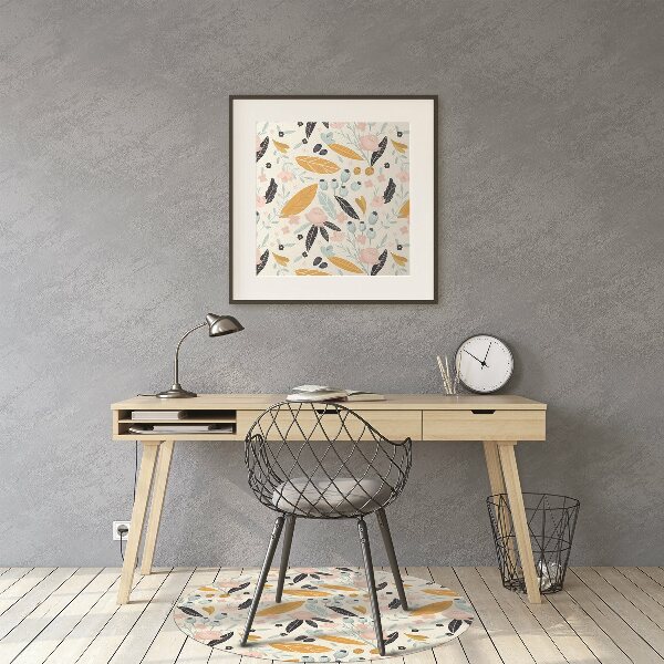 Tapis protège sol Feuilles pastel
