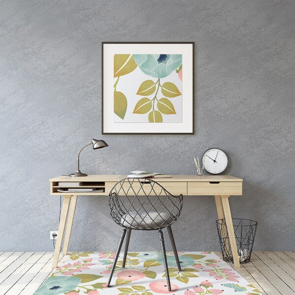Tapis de chaise de bureau Fleurs de printemps