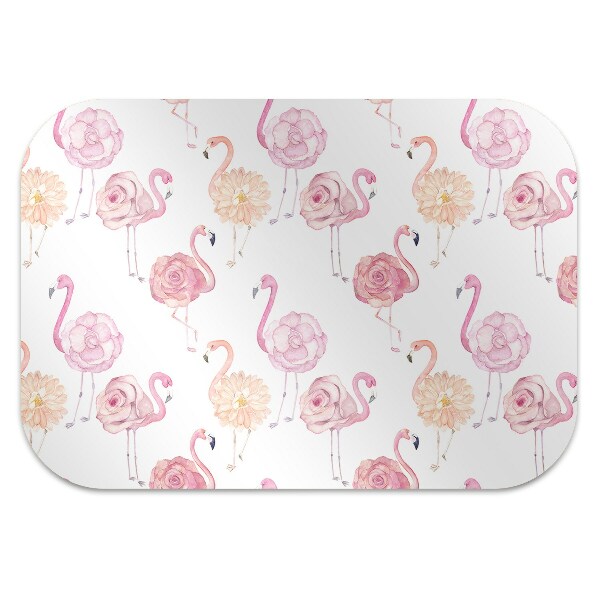 Tapis fauteuil bureau do biura Flamants et fleurs