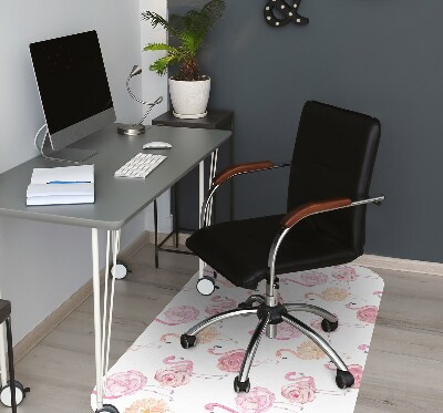 Tapis fauteuil bureau do biura Flamants et fleurs