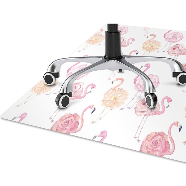 Tapis fauteuil bureau do biura Flamants et fleurs
