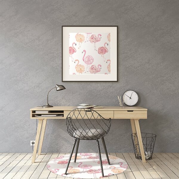 Tapis fauteuil bureau do biura Flamants et fleurs