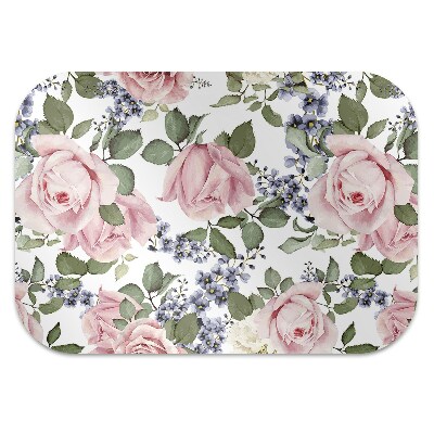 Tapis bureau Roses aquarelles