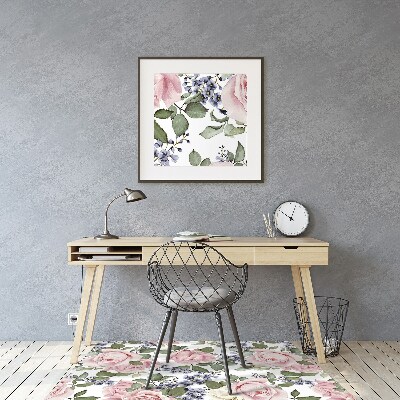 Tapis bureau Roses aquarelles