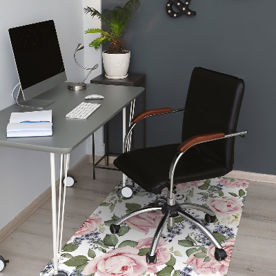 Tapis bureau Roses aquarelles