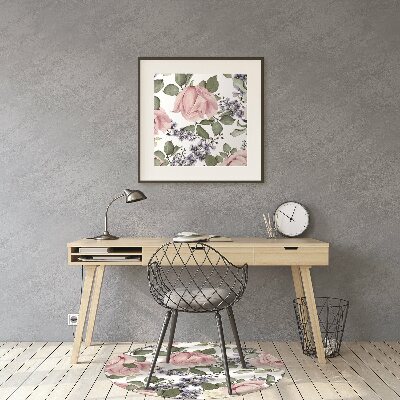 Tapis bureau Roses aquarelles