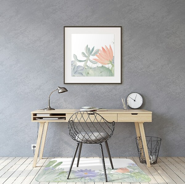 Tapis pour chaise de bureau Prairie de cactus