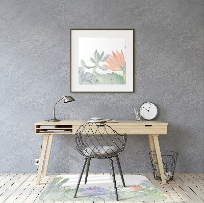 Tapis pour chaise de bureau Prairie de cactus