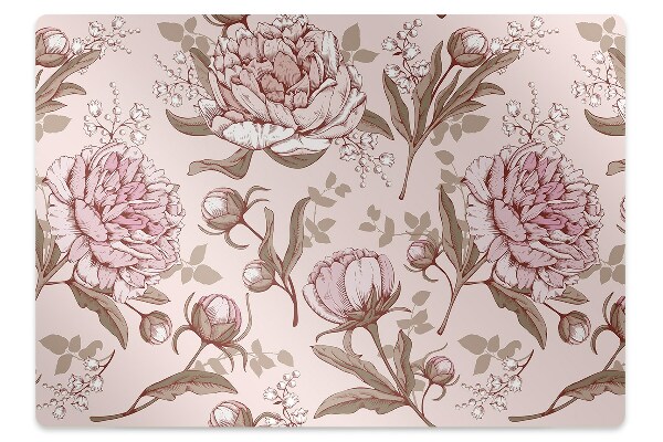 Tapis pour chaise de bureau Pivoines roses