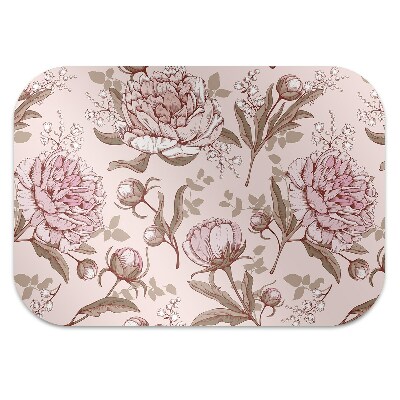 Tapis pour chaise de bureau Pivoines roses