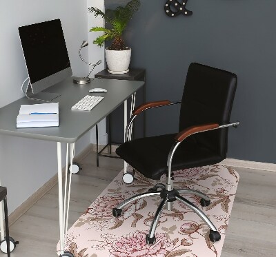 Tapis pour chaise de bureau Pivoines roses