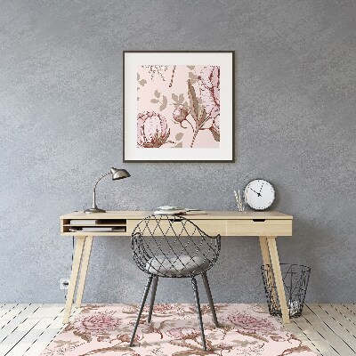 Tapis pour chaise de bureau Pivoines roses