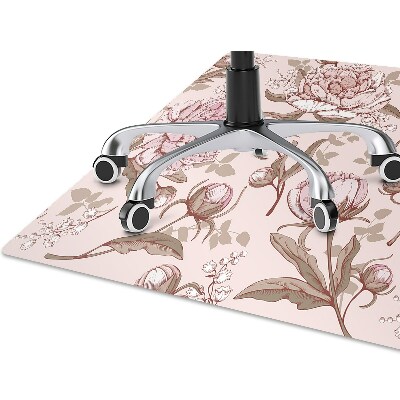 Tapis pour chaise de bureau Pivoines roses