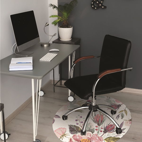 Tapis protection sol Fleurs de fleurs vintage