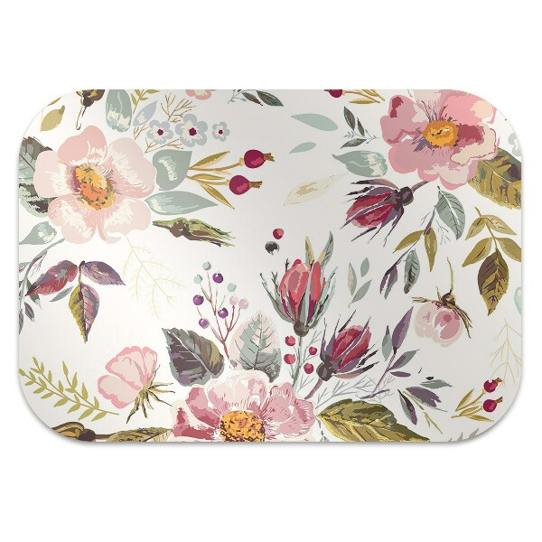 Tapis protection sol Fleurs de fleurs vintage