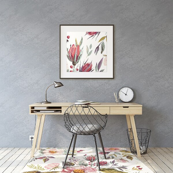 Tapis protection sol Fleurs de fleurs vintage