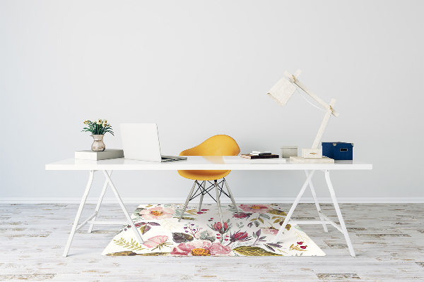 Tapis protection sol Fleurs de fleurs vintage