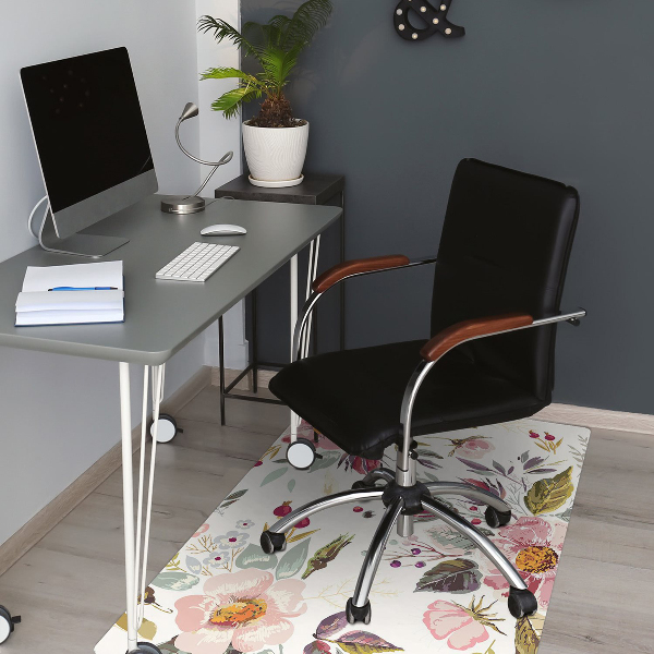 Tapis protection sol Fleurs de fleurs vintage