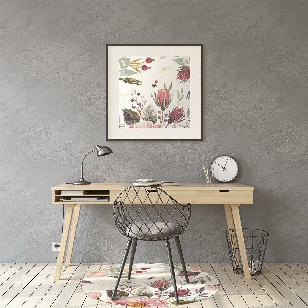 Tapis protection sol Fleurs de fleurs vintage