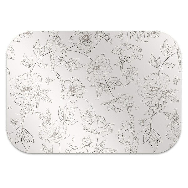 Tapis protection sol Fleurs esquissées