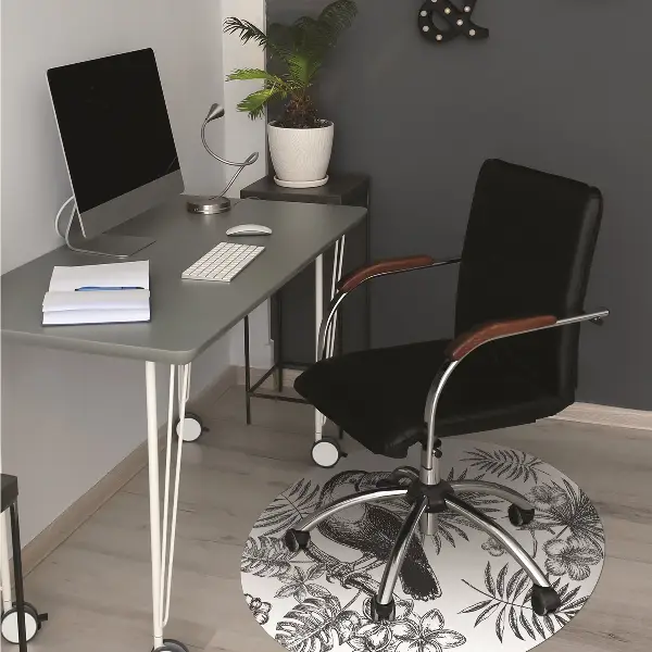 Tapis de chaise Tropiques noir et blanc