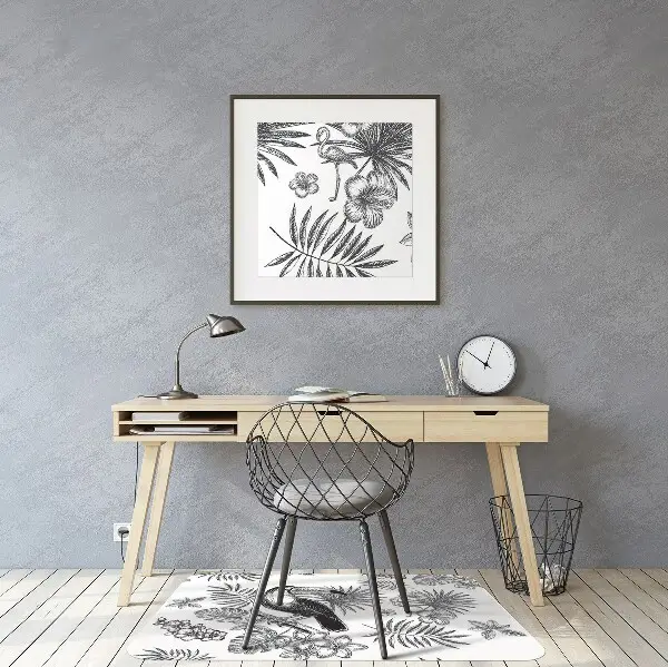 Tapis de chaise Tropiques noir et blanc
