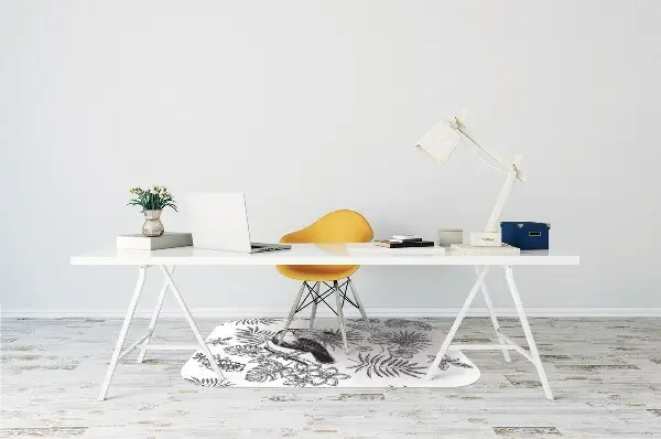 Tapis de chaise Tropiques noir et blanc
