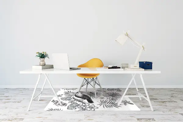 Tapis de chaise Tropiques noir et blanc