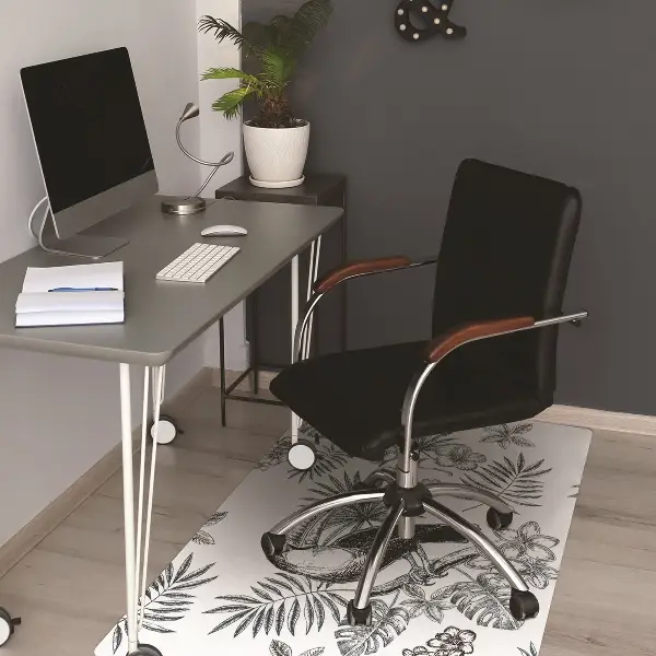 Tapis de chaise Tropiques noir et blanc