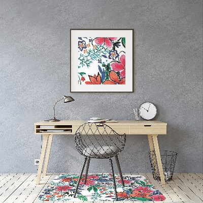 Tapis de chaise de bureau Fleurs colorées