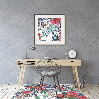 Tapis de chaise de bureau Fleurs colorées