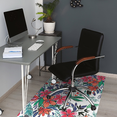 Tapis de chaise de bureau Fleurs colorées