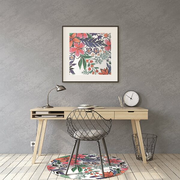 Tapis de chaise de bureau Fleurs colorées