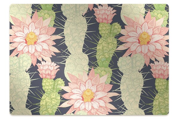 Tapis pour chaise de bureau Fleurs de cactus