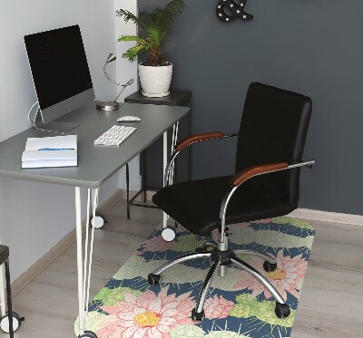 Tapis pour chaise de bureau Fleurs de cactus