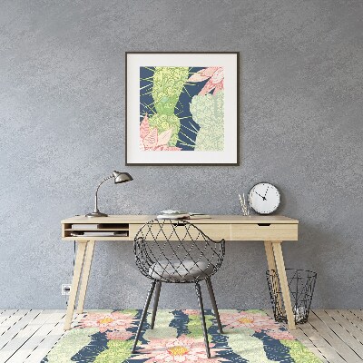 Tapis pour chaise de bureau Fleurs de cactus