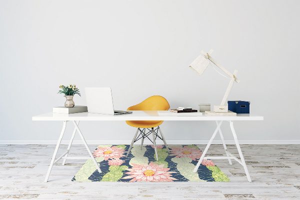 Tapis pour chaise de bureau Fleurs de cactus