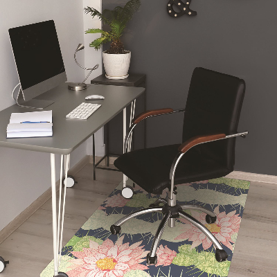 Tapis pour chaise de bureau Fleurs de cactus