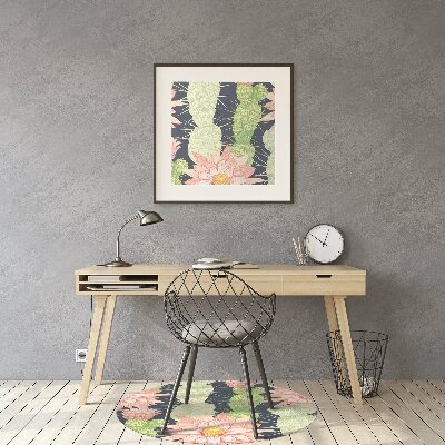 Tapis pour chaise de bureau Fleurs de cactus