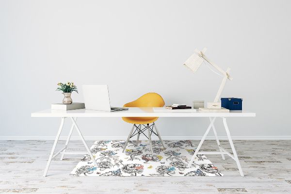 Tapis de chaise de bureau Papillons